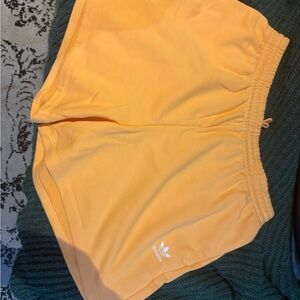 adidas Women's Light Orange Athletic Shorts with Trefoil Logo